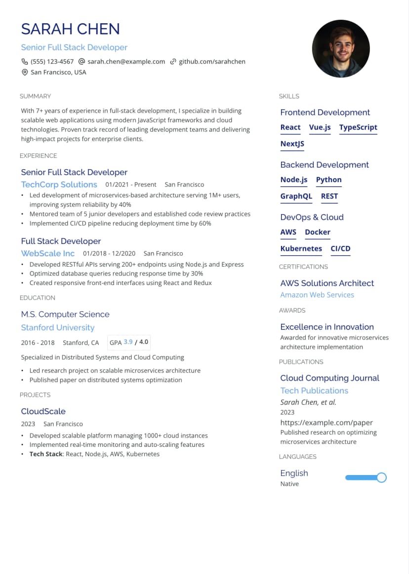 Compact CV Template