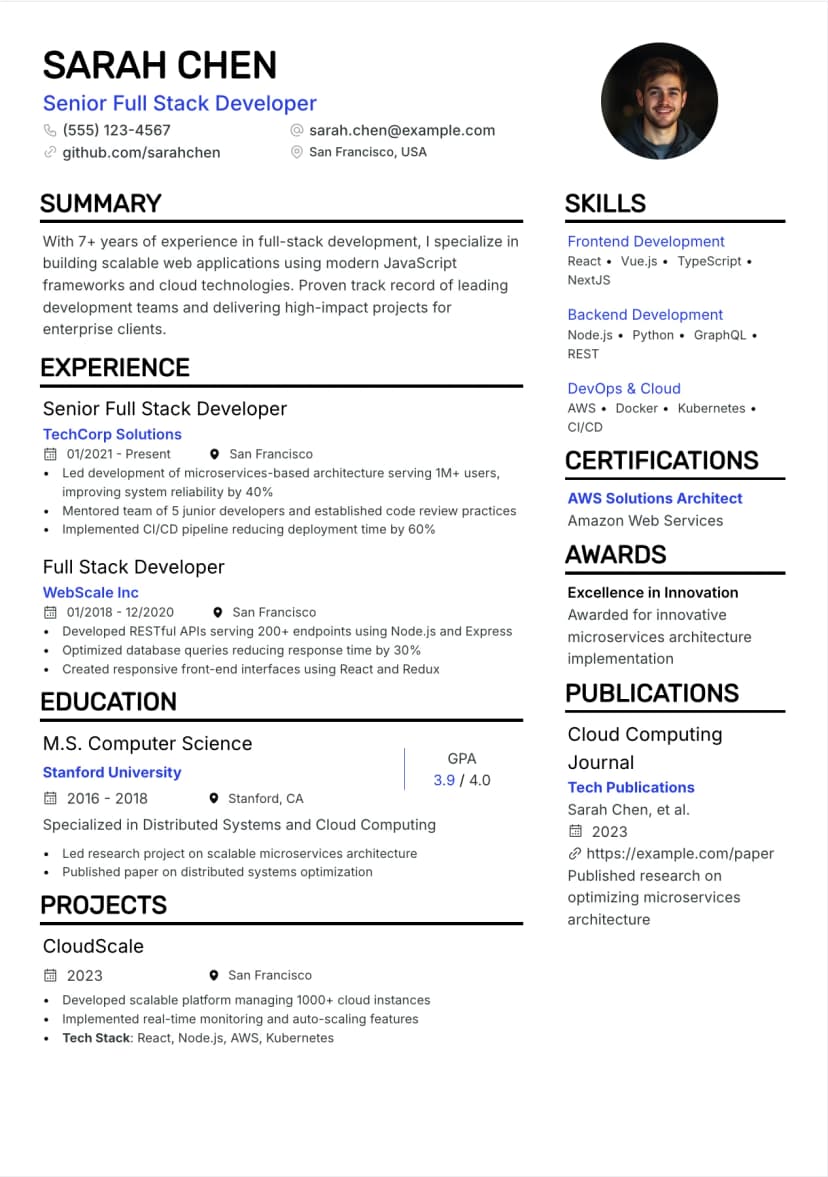 Dual-Column CV Template