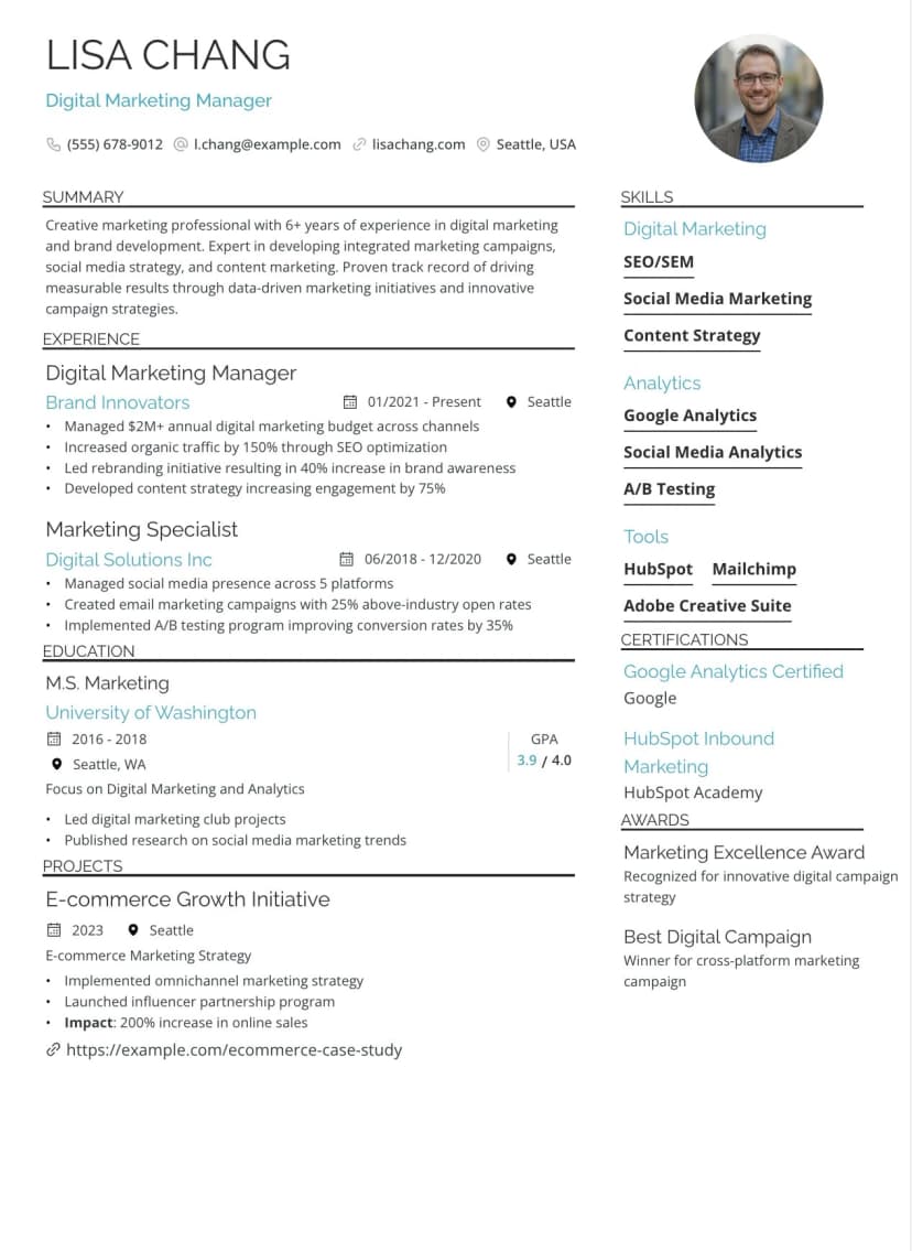 Performer CV Template
