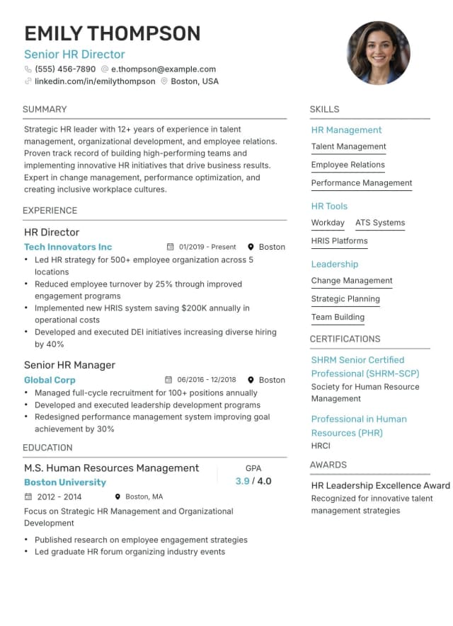 Featured resume template