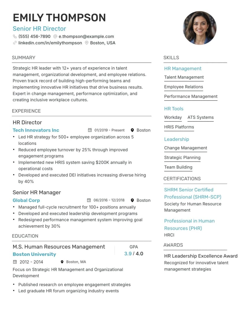Sleek CV Template